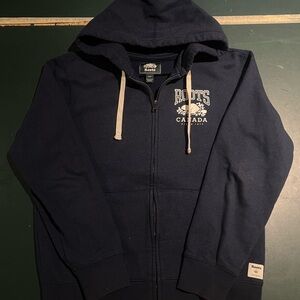 Roots Dark Blue Full-Zip Hoodie